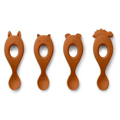 LIEWOOD Liva Silicone Spoon 4-pack rood